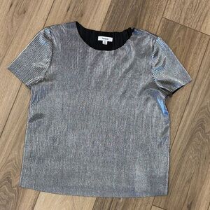 Kensie Metallic Silver Top